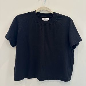 Velvet by graham and Spencer black t shirt with high neck collar and crop